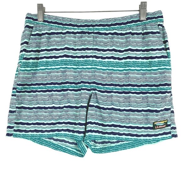 L.L. Bean Packable Stowaway Shorts Women's Small Print Beach Wave NWT SW-1757 - Picture 1 of 14